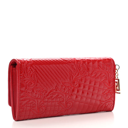 Versace Patent Quilted Vanitas Wallet Rosso Fuoco 3 of 8