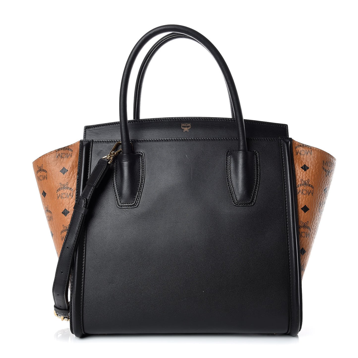 Calfskin Visetos Medium Kathy Tote Black