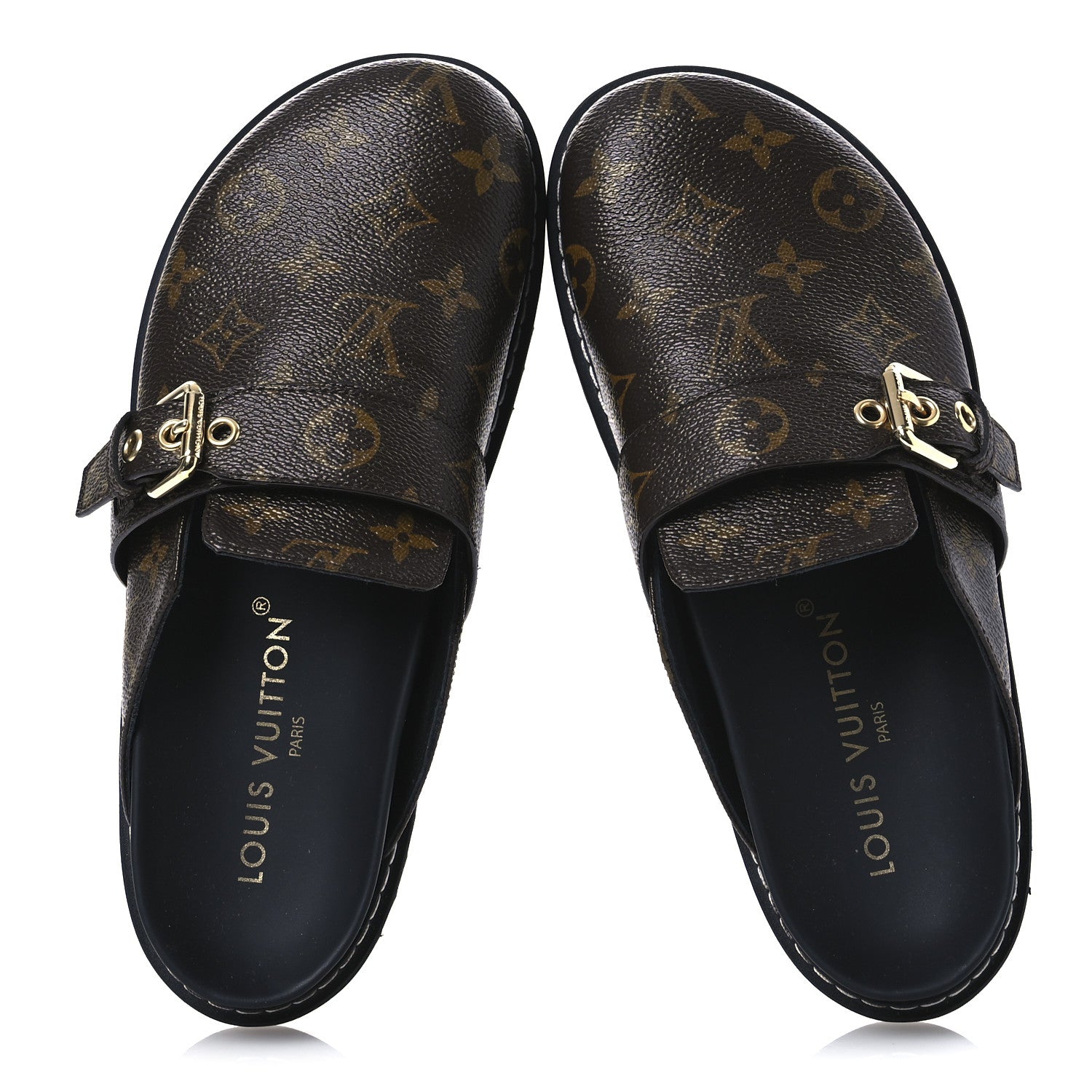 Louis Vuitton Patent Monogram Womens Cosy Flat Comfort Clog Mules 38.5 Brown 2 of 11