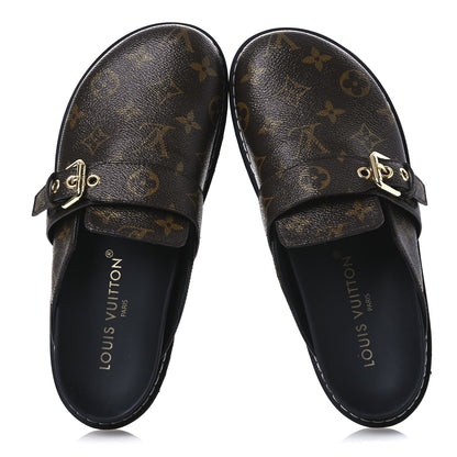 Louis Vuitton Patent Monogram Womens Cosy Flat Comfort Clog Mules 38.5 Brown 2 of 11