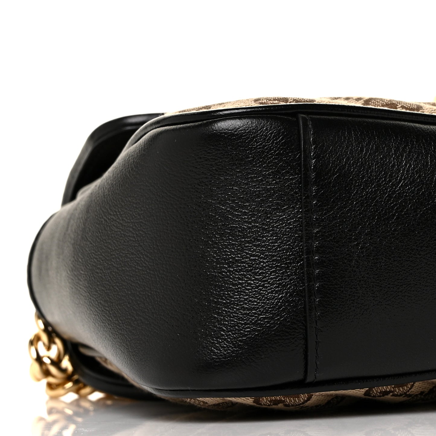 Monogram Matelasse Diagonal Small GG Marmont Shoulder Bag Beige Black