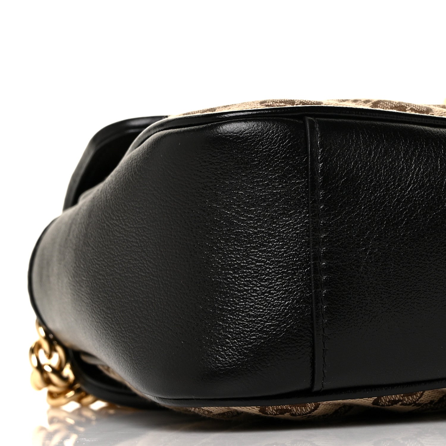 Gucci Monogram Matelasse Diagonal Small GG Marmont Shoulder Bag Beige Black 8 of 9