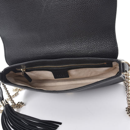Gucci Pebbled Calfskin Medium Soho Flap Crossbody Black 5 of 9