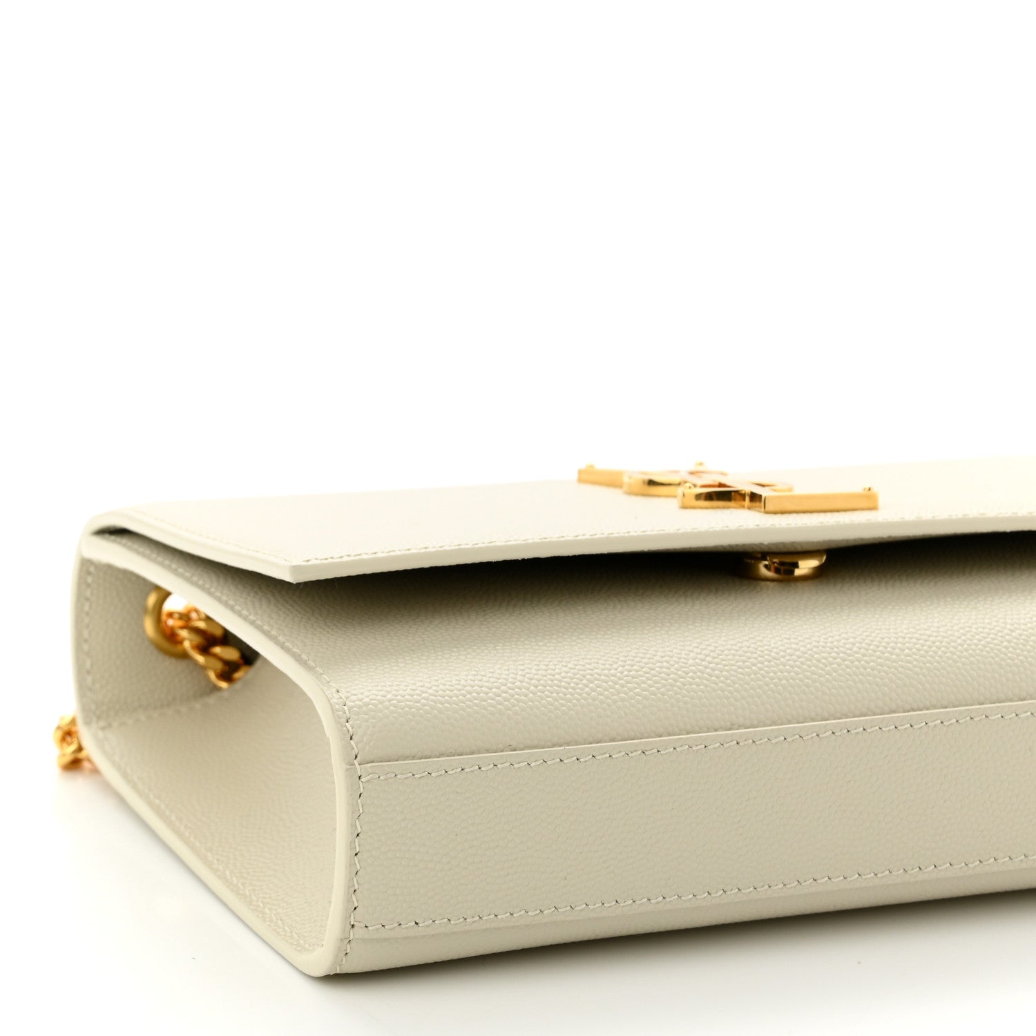 Saint Laurent Grain De Poudre Small Monogram Kate Satchel Blanc Vintage 9 of 10