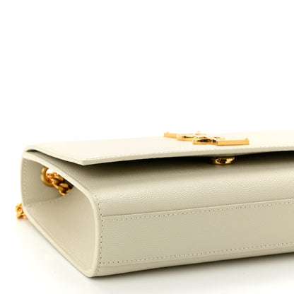 Saint Laurent Grain De Poudre Small Monogram Kate Satchel Blanc Vintage 9 of 10