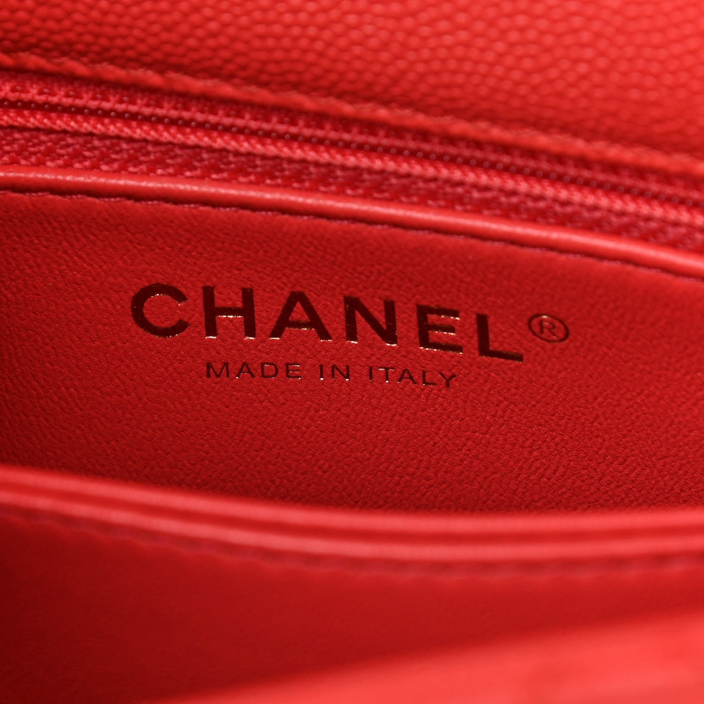 Caviar Quilted Mini Coco Handle Flap Red