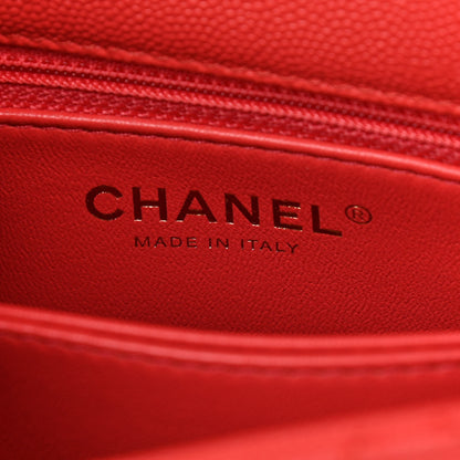 Chanel Caviar Quilted Mini Coco Handle Flap Red 6 of 10