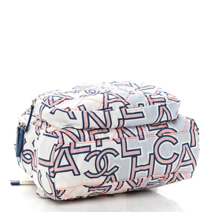 Chanel Nylon Stitched Printed Logo Backpack Multicolor 4 of 12