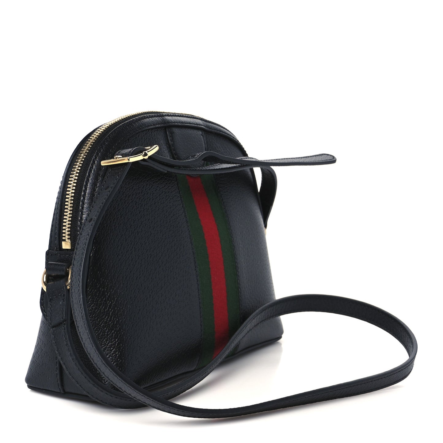 Calfskin GG Web Small Ophidia Dome Shoulder Bag Black