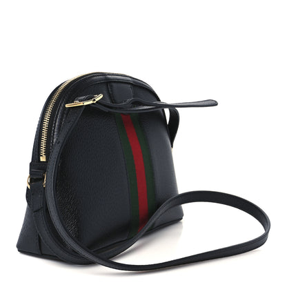 Gucci Calfskin GG Web Small Ophidia Dome Shoulder Bag Black 3 of 11