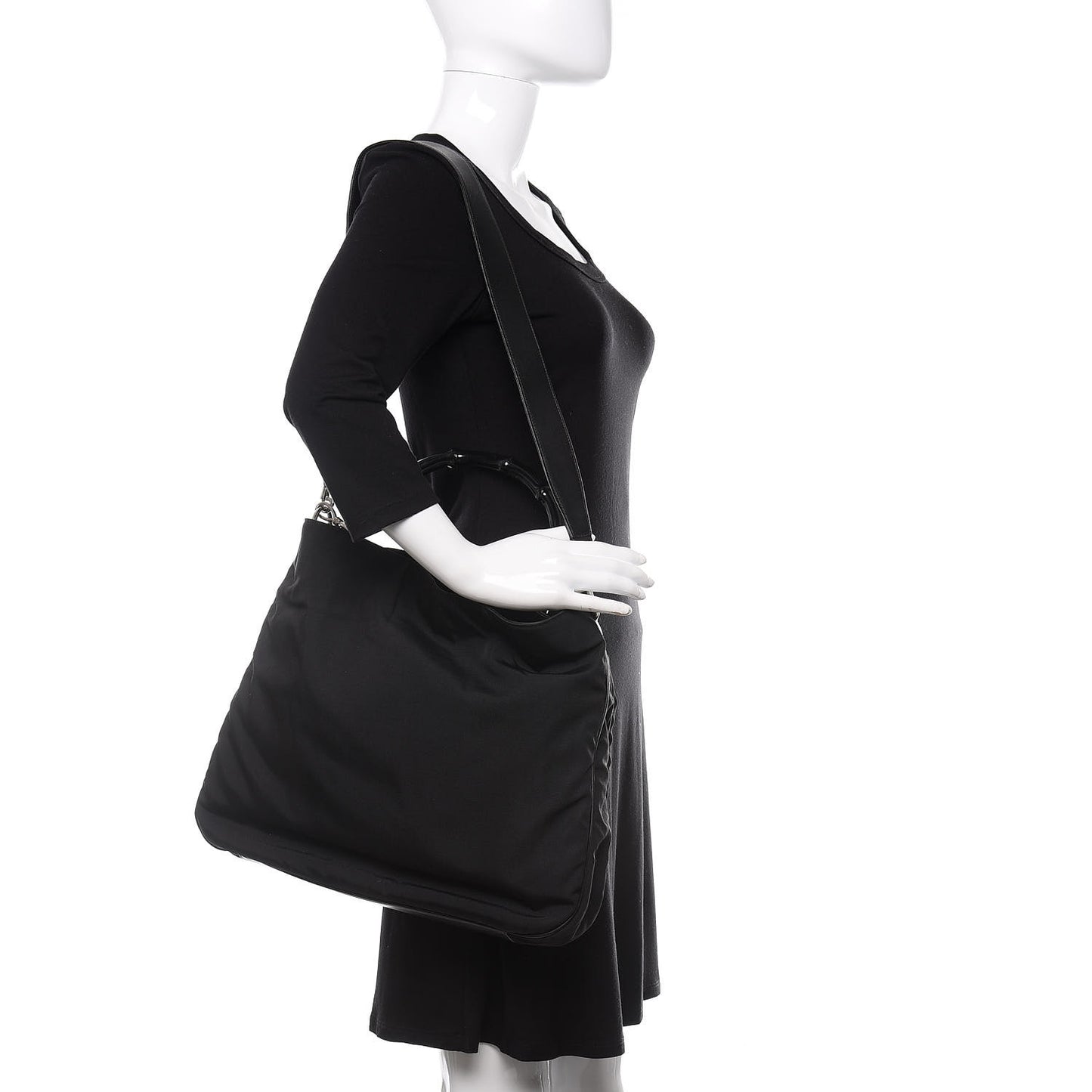 Nylon Bamboo Top Handle Tote