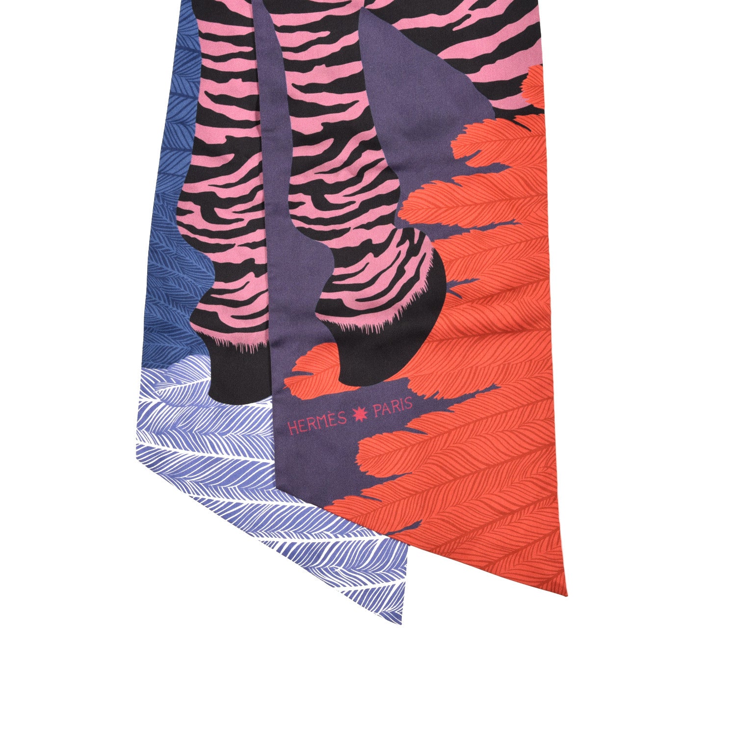 Hermes Silk Zebra Pegasus Maxi Twilly 2 of 3