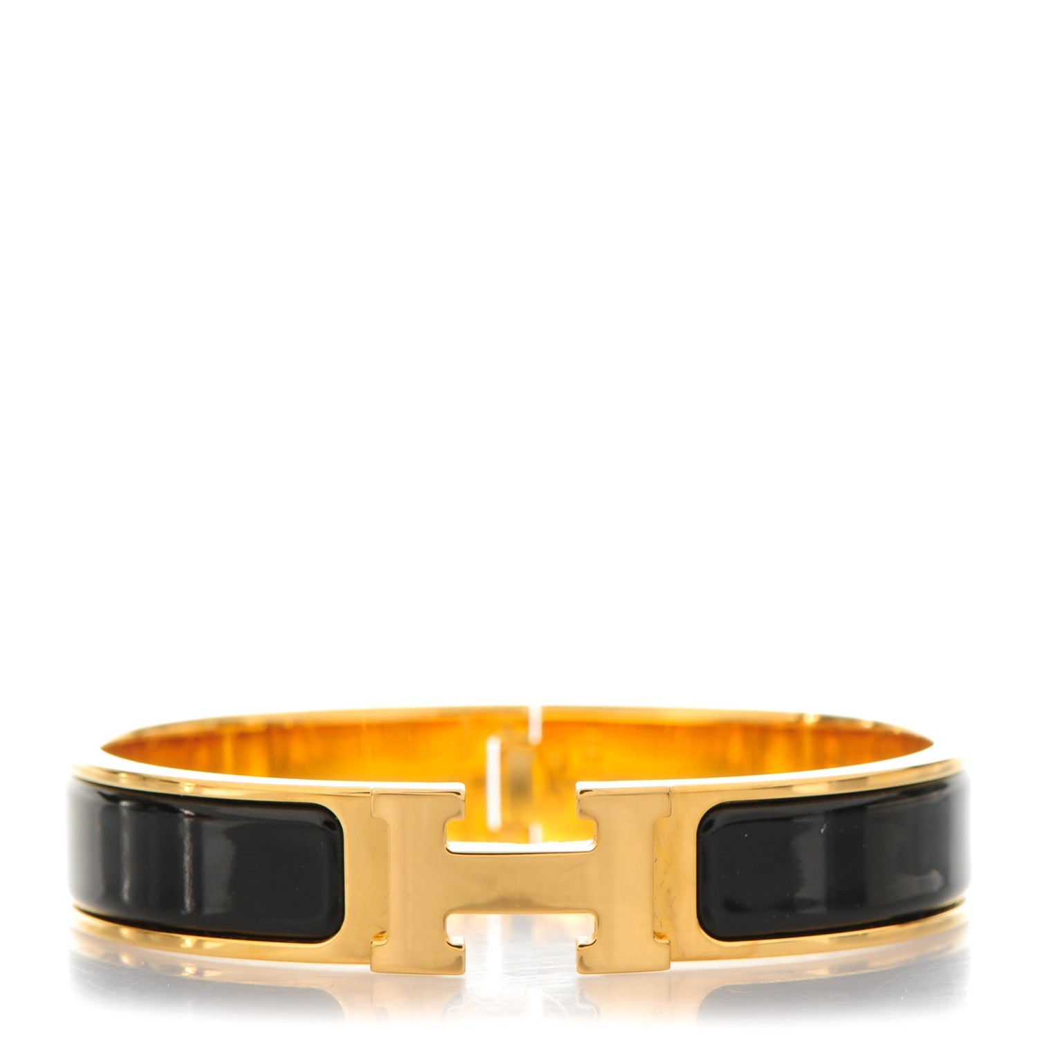 Hermes Enamel Narrow Clic Clac H Bracelet PM Black 1 of 4