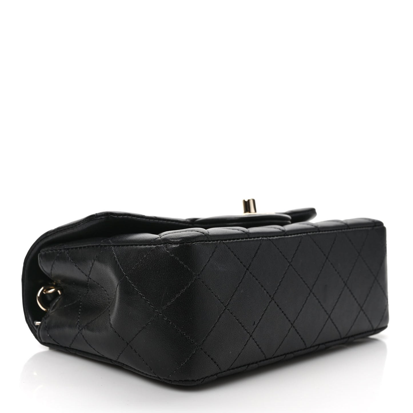 Lambskin Quilted Mini Rectangular Flap Black