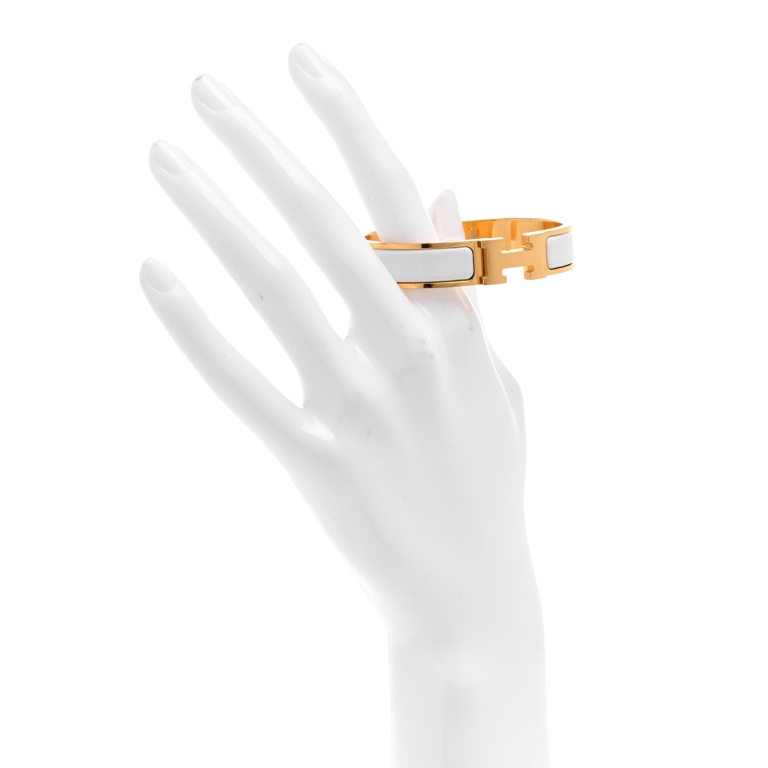 Hermes Enamel Narrow Clic Clac H Bracelet White 2 of 5