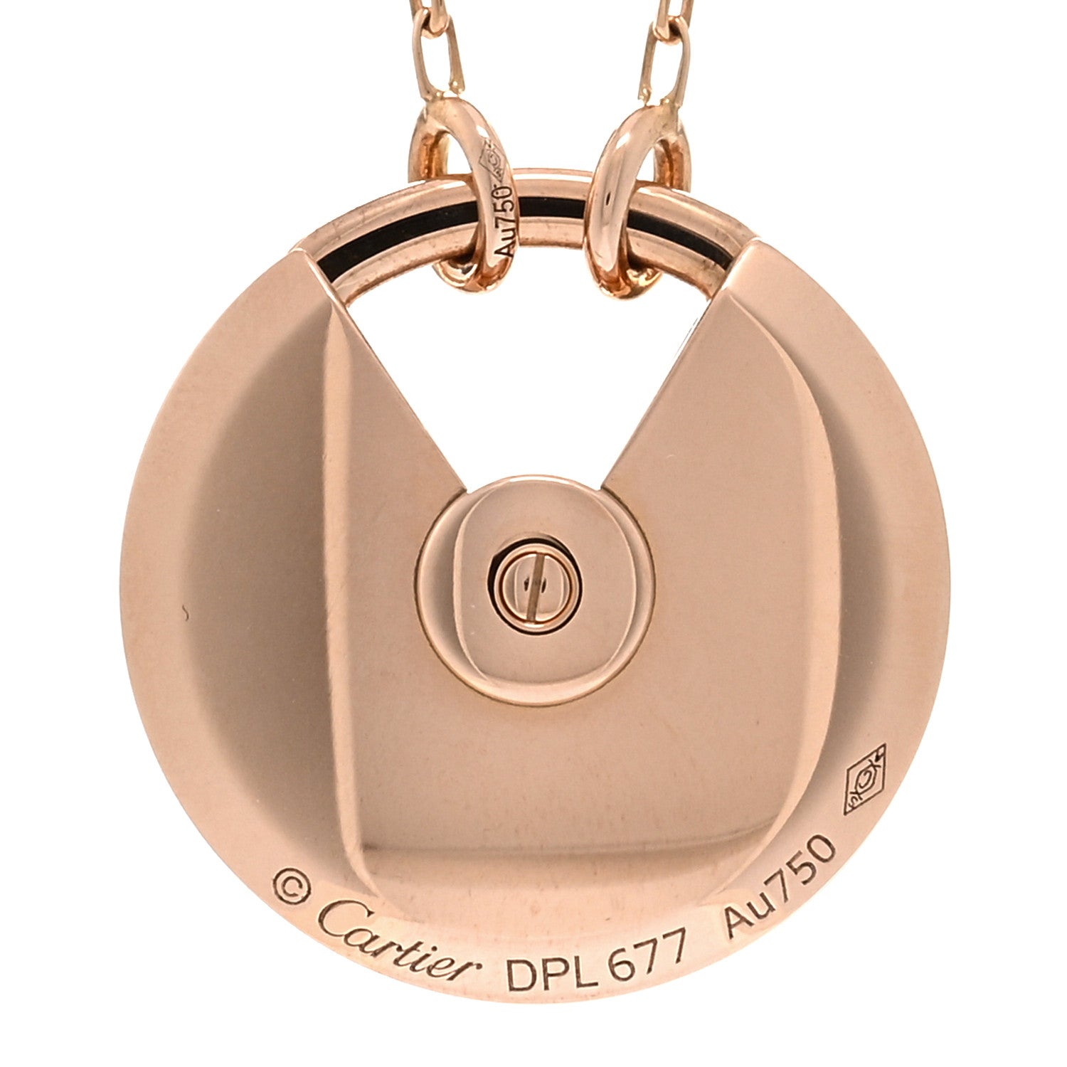 Cartier 18K Pink Gold Diamond Black Onyx SM Amulette de Cartier Pendant Necklace 4 of 5