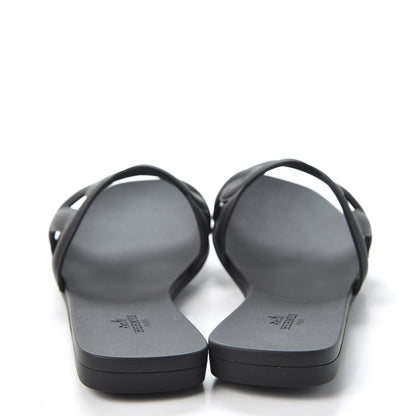 Hermes Rubber Aloha Sandals 38 Black 6 of 9