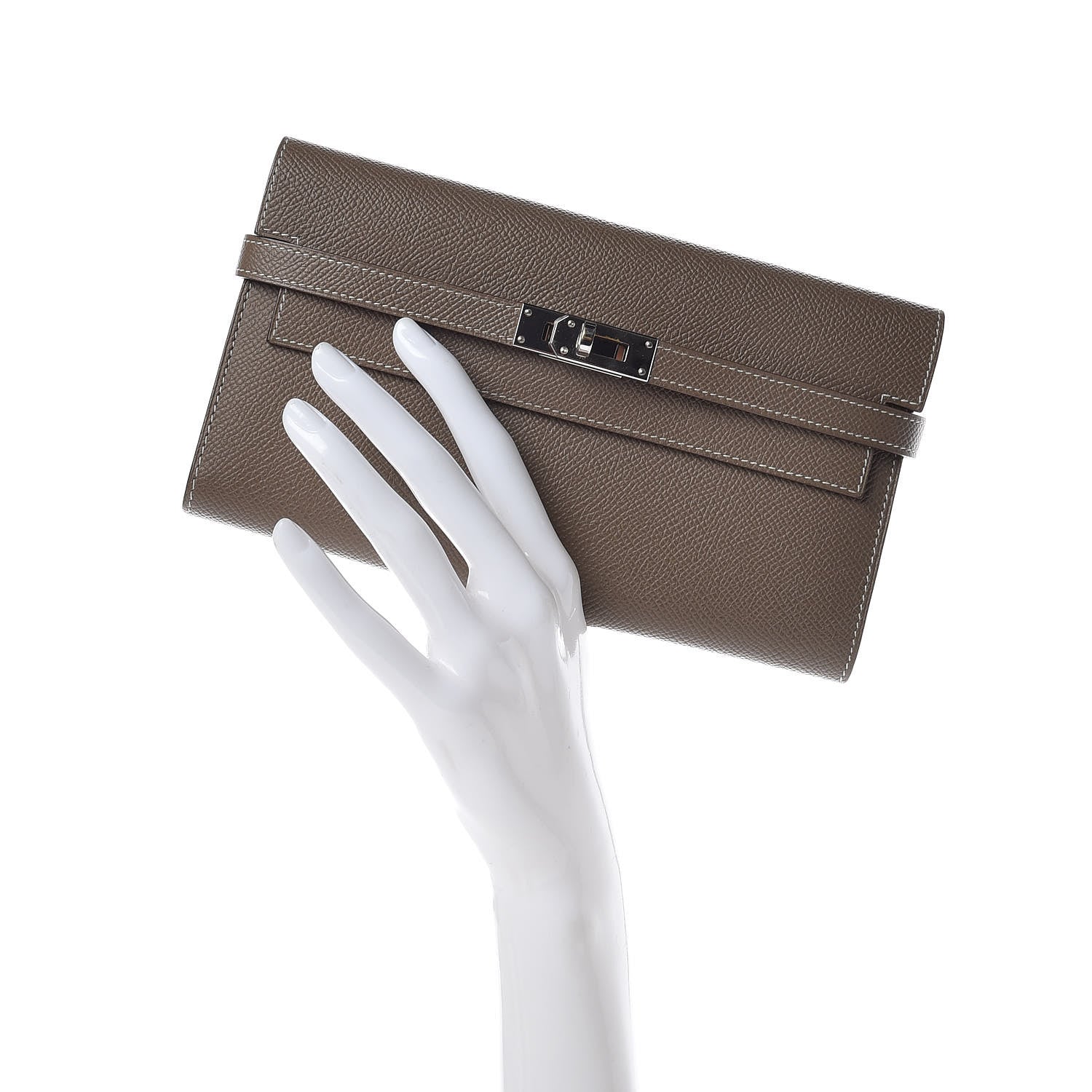 Hermes Epsom Kelly Longue Wallet Etoupe 2 of 11