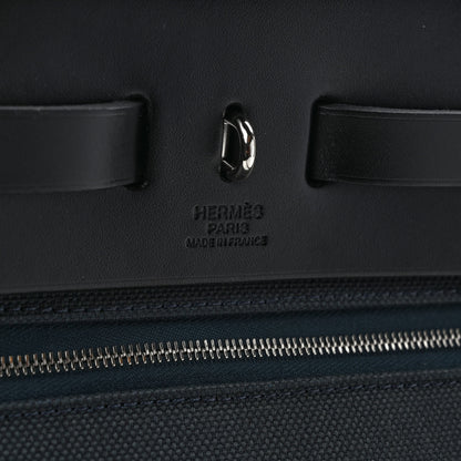 Hermes Military Toile Vache Hunter Herbag Zip PM 31 Black Vert Rousseau 8 of 11