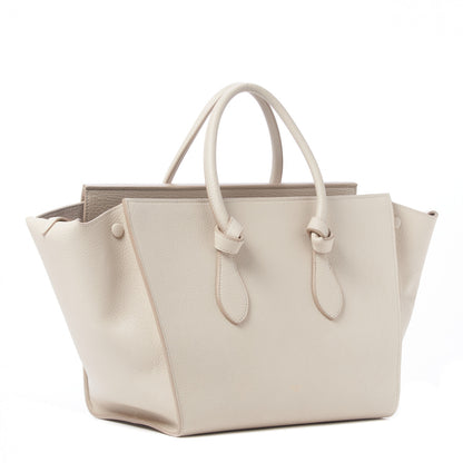 Celine Crisped Calfskin Tie Knot Small Tote Chalk 3 of 8