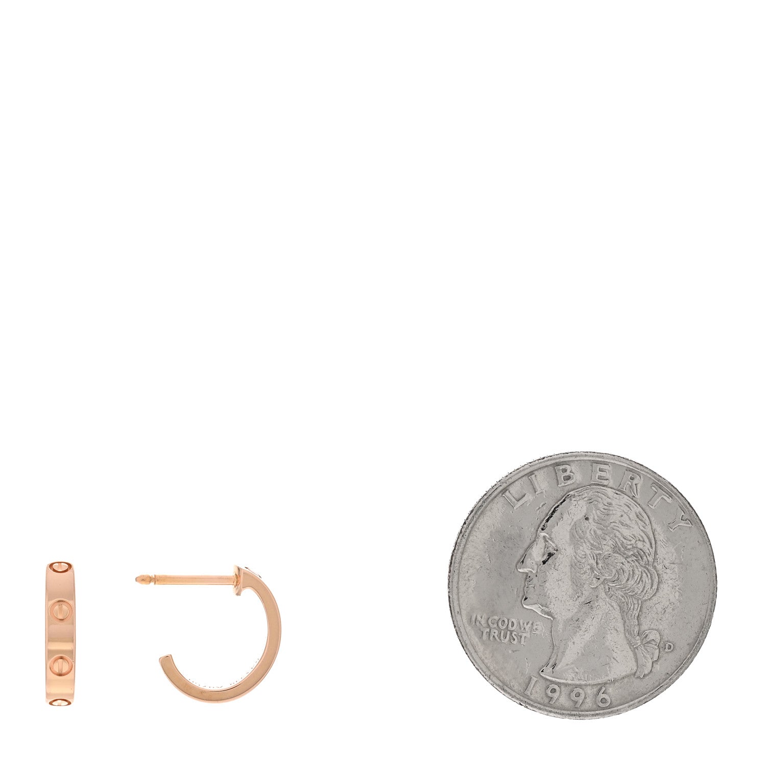 Cartier 18K Pink Gold Small LOVE Hoop Earrings 2 of 5