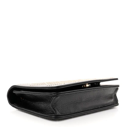 Chanel Lambskin Crystal Quilted Wallet On Chain WOC Black 4 of 11