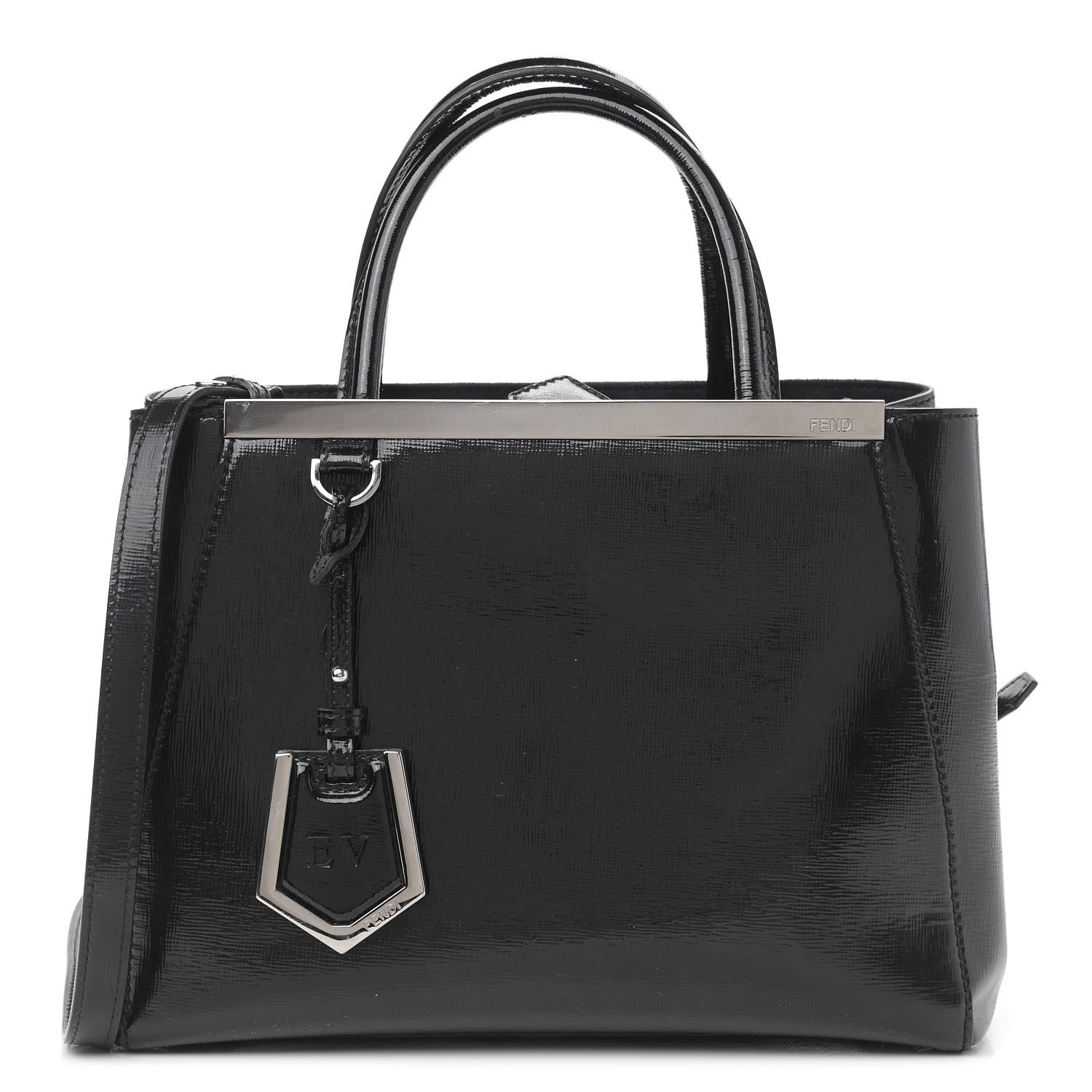 Fendi Patent Vitello Elite Petite 2Jours Tote Black 1 of 12
