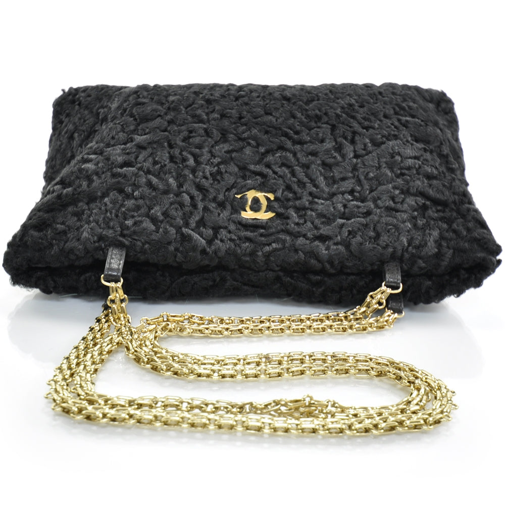 Chanel Persian Lamb Fur Shoulder Bag Black 5 of 12