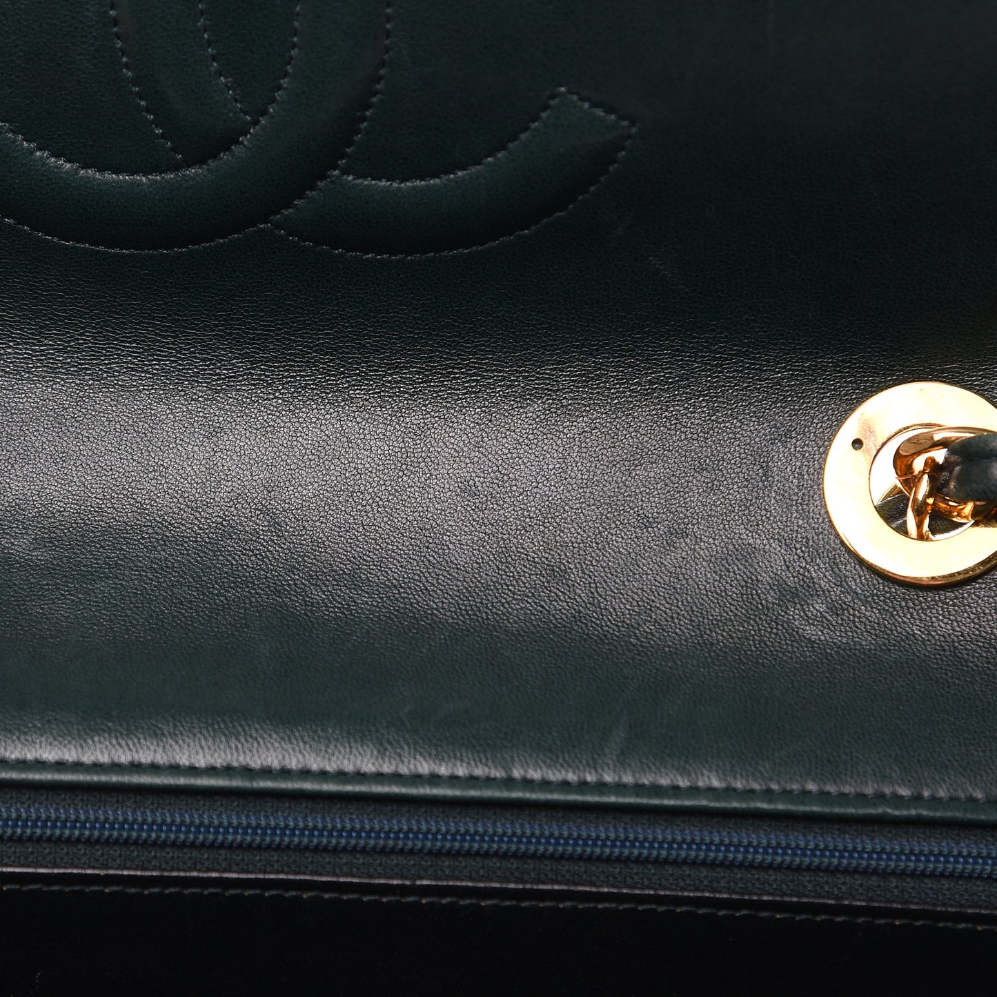 Lambskin Quilted XL Jumbo Single Flap Green