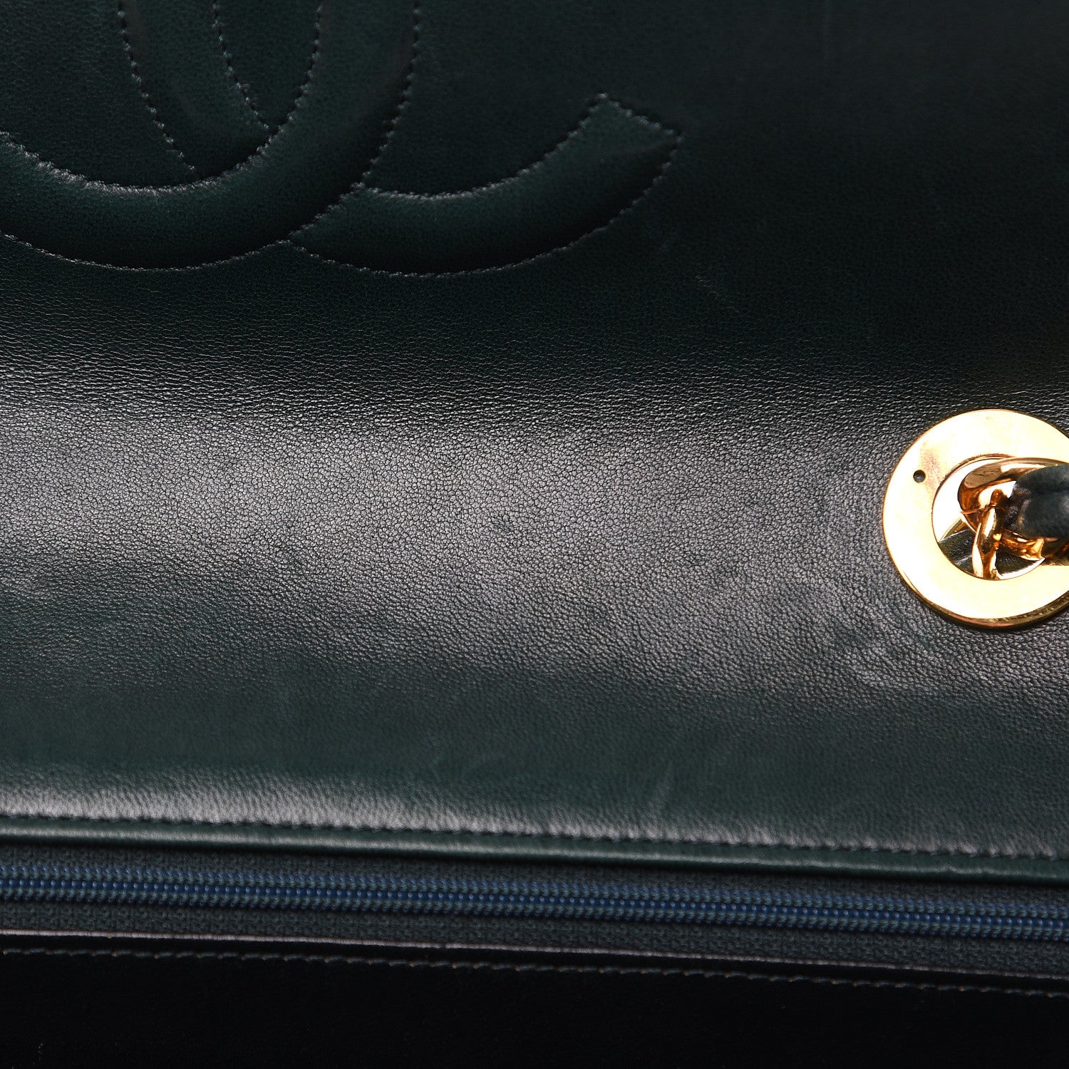 Chanel Lambskin Quilted XL Jumbo Single Flap Green 15 of 18