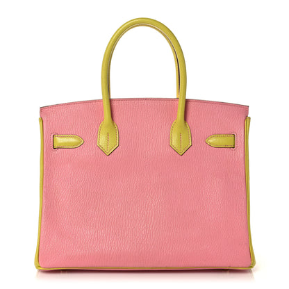 Hermes Chevre Mysore Horseshoe Birkin 30 Rose Confetti Soufre 4 of 47