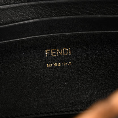 Fendi Shearling Vitello Dolce Macro FF 1974 Mini Baguette Tobacco Black 6 of 11