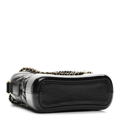Chanel Aged Calfskin Chevron Quilted Small Gabrielle Hobo Black Black 4 of 10