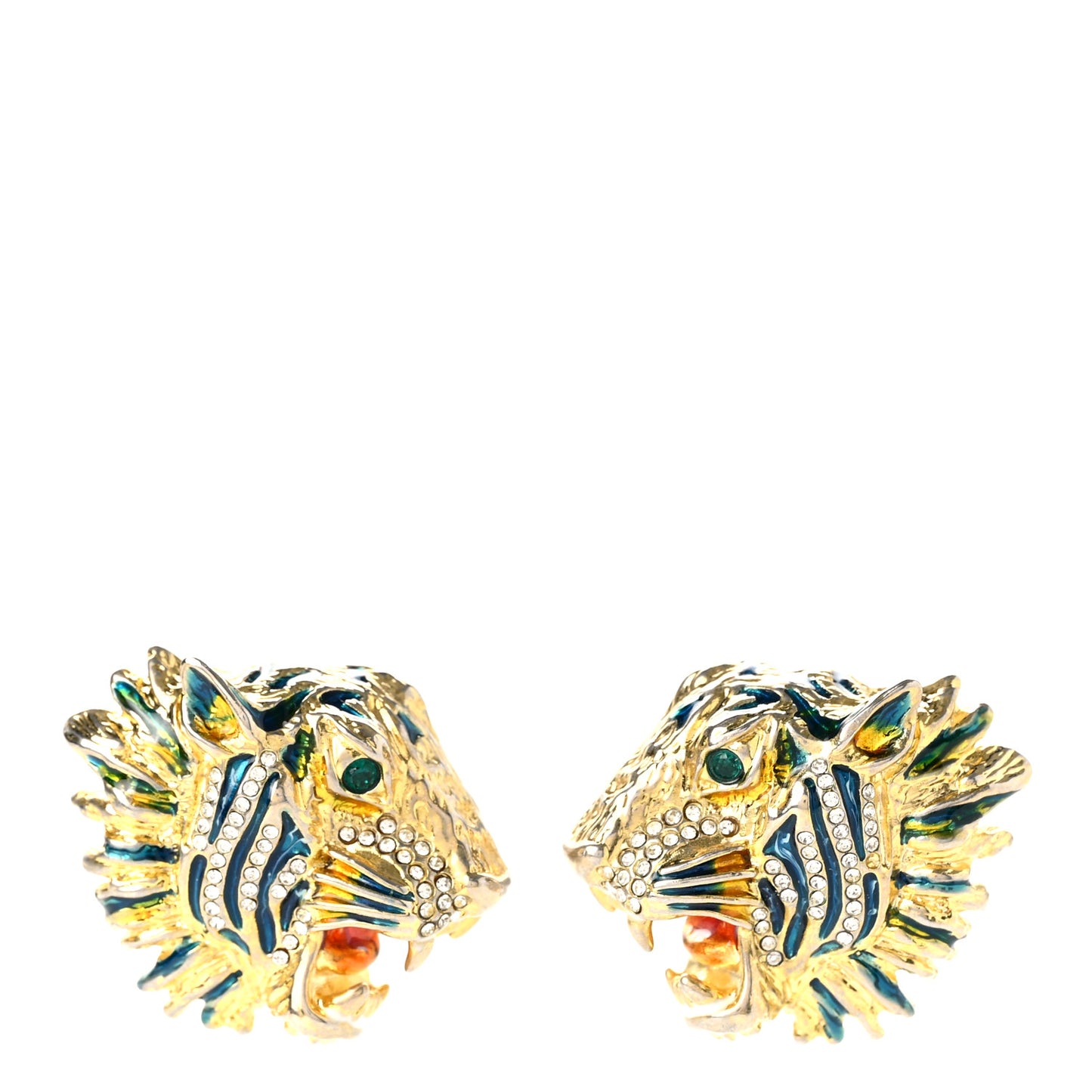 Crystal Rajah Earrings Gold