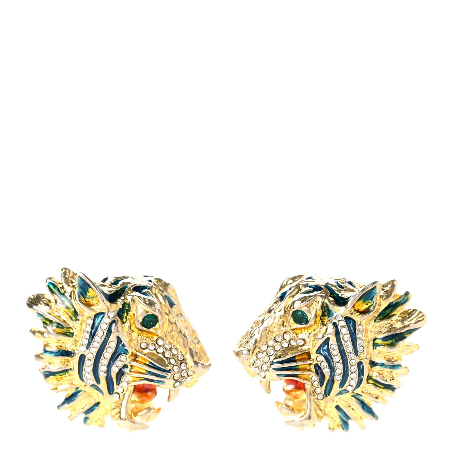 Gucci Crystal Rajah Earrings Gold 1 of 5