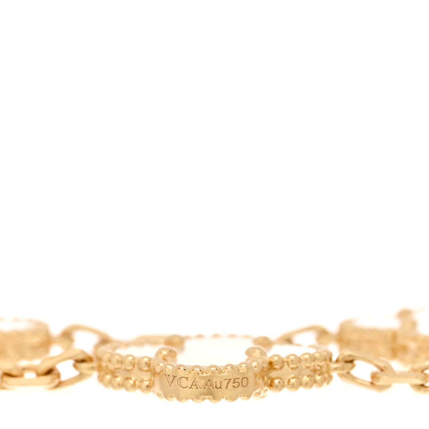 Van Cleef & Arpels 18K Yellow Gold Mother of Pearl 5 Motifs Vintage Alhambra Bracelet 3 of 4