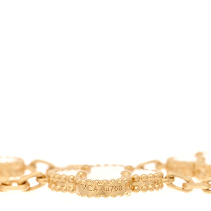 Van Cleef & Arpels 18K Yellow Gold Mother of Pearl 5 Motifs Vintage Alhambra Bracelet 3 of 4