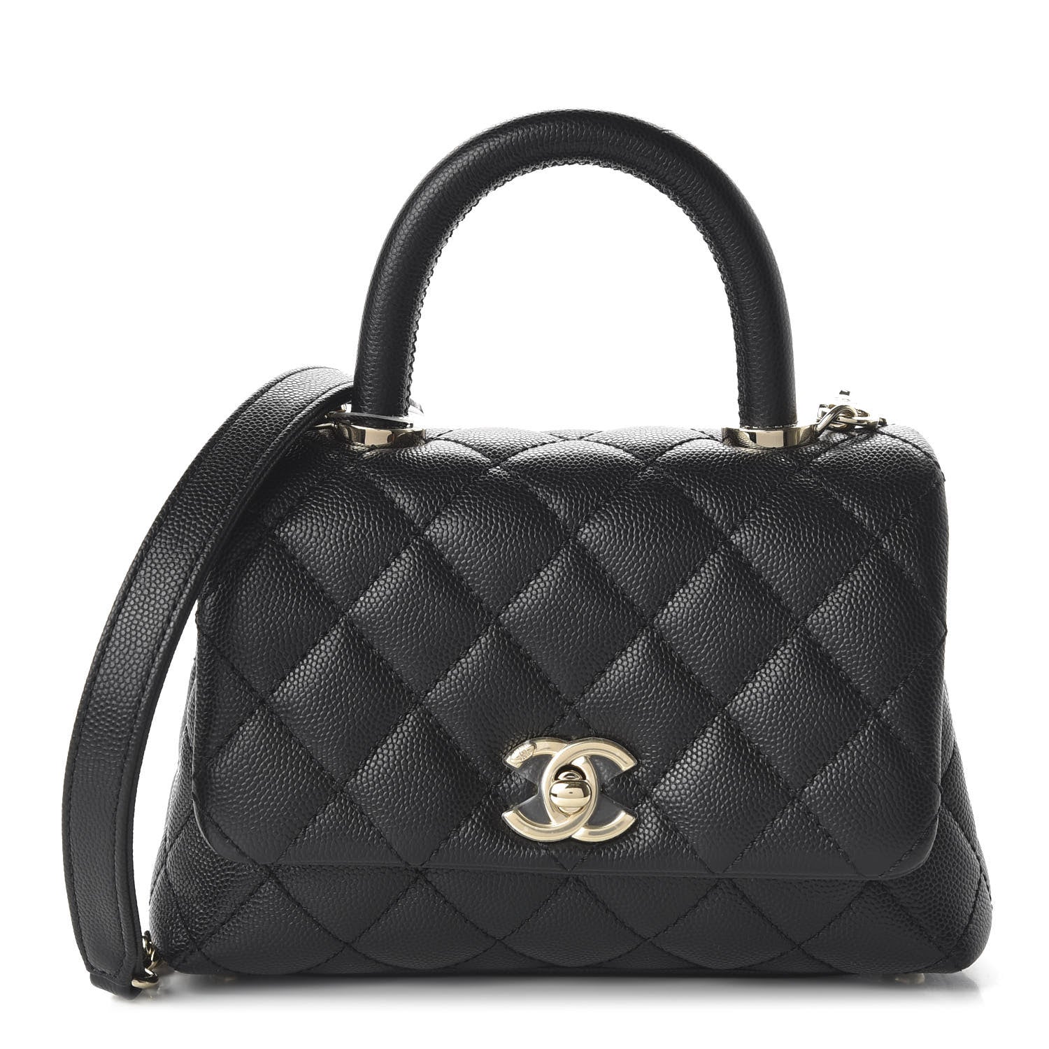 Chanel Iridescent Caviar Quilted Extra Mini Coco Handle Flap Black 1 of 10