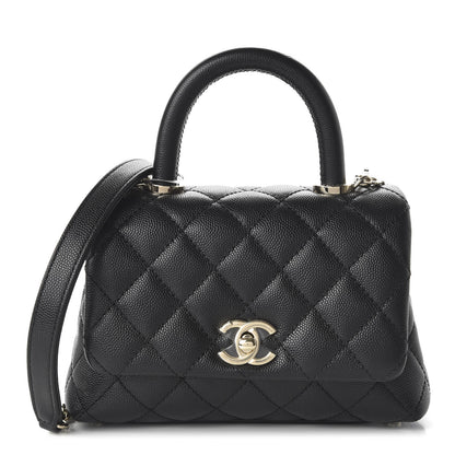 Chanel Iridescent Caviar Quilted Extra Mini Coco Handle Flap Black 1 of 10