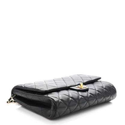 Chanel Lambskin Quilted Clutch With Chain Flap Black 4 of 11