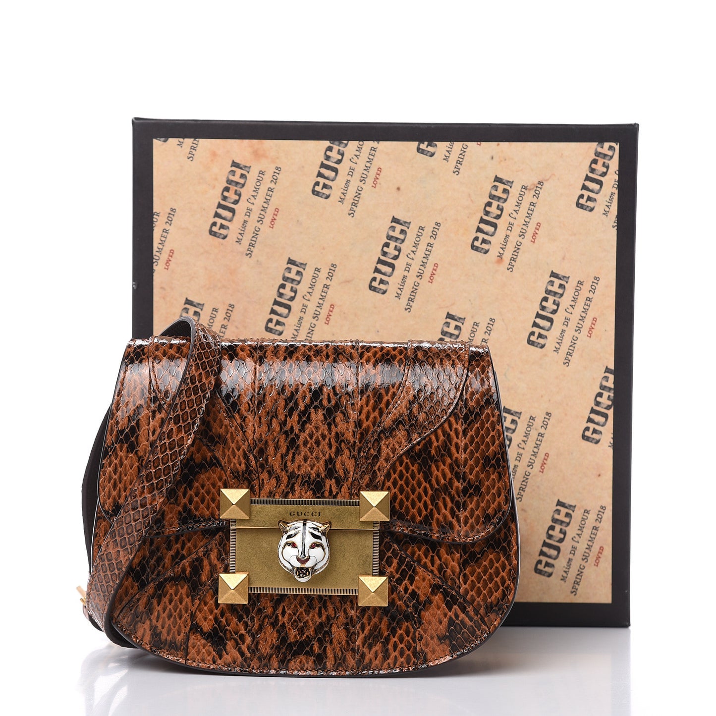 Elaphe Radiata Crystal Small Osiride Shoulder Bag Bright Cuir Ruby