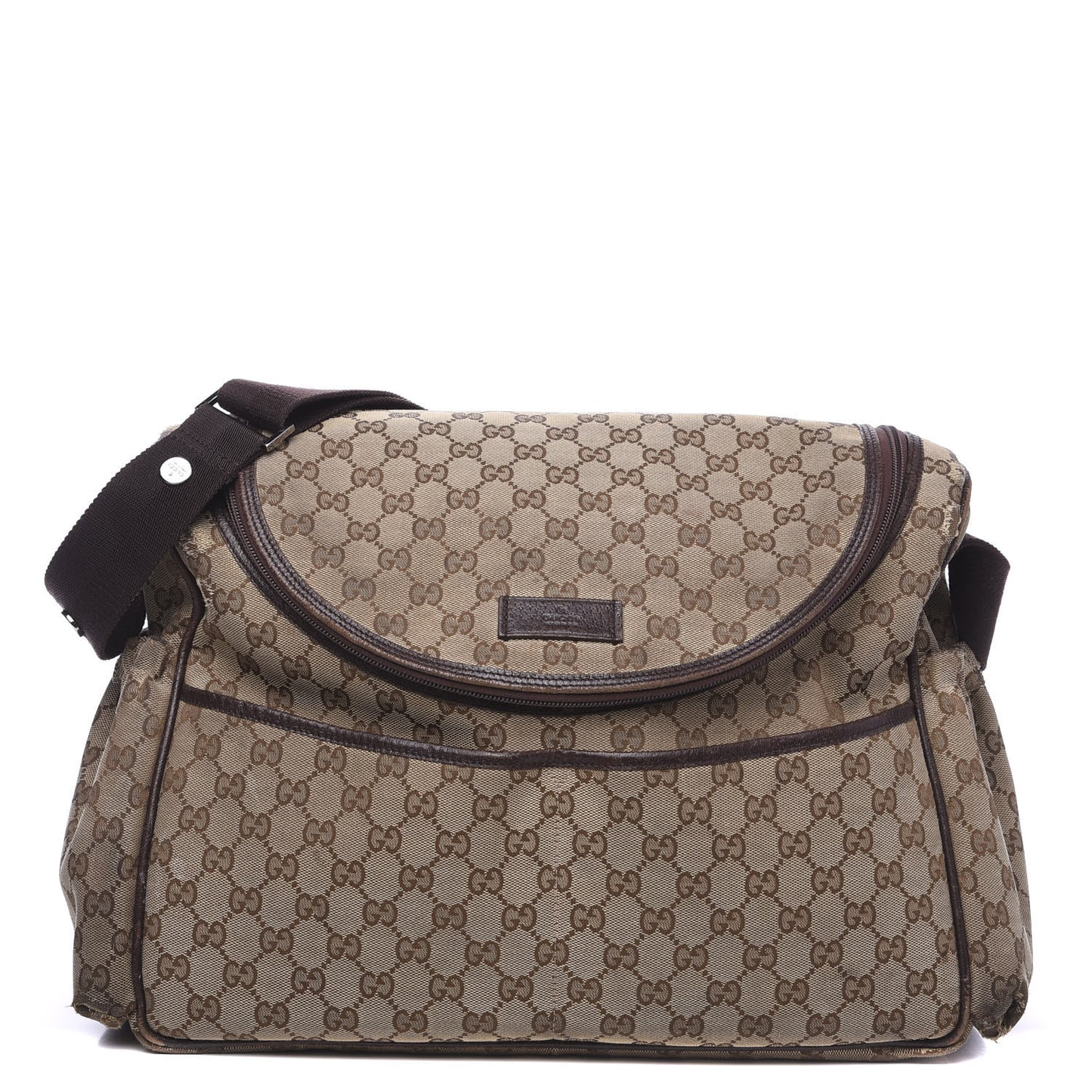 Monogram Natural Pigskin Large Diaper Bag Beige Ebony Cocoa Dark Chocolate