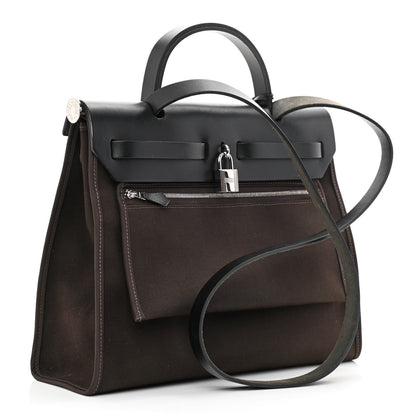 Hermes Toile H Berline Vache Hunter Herbag Zip 31 PM Ebene Black 4 of 15