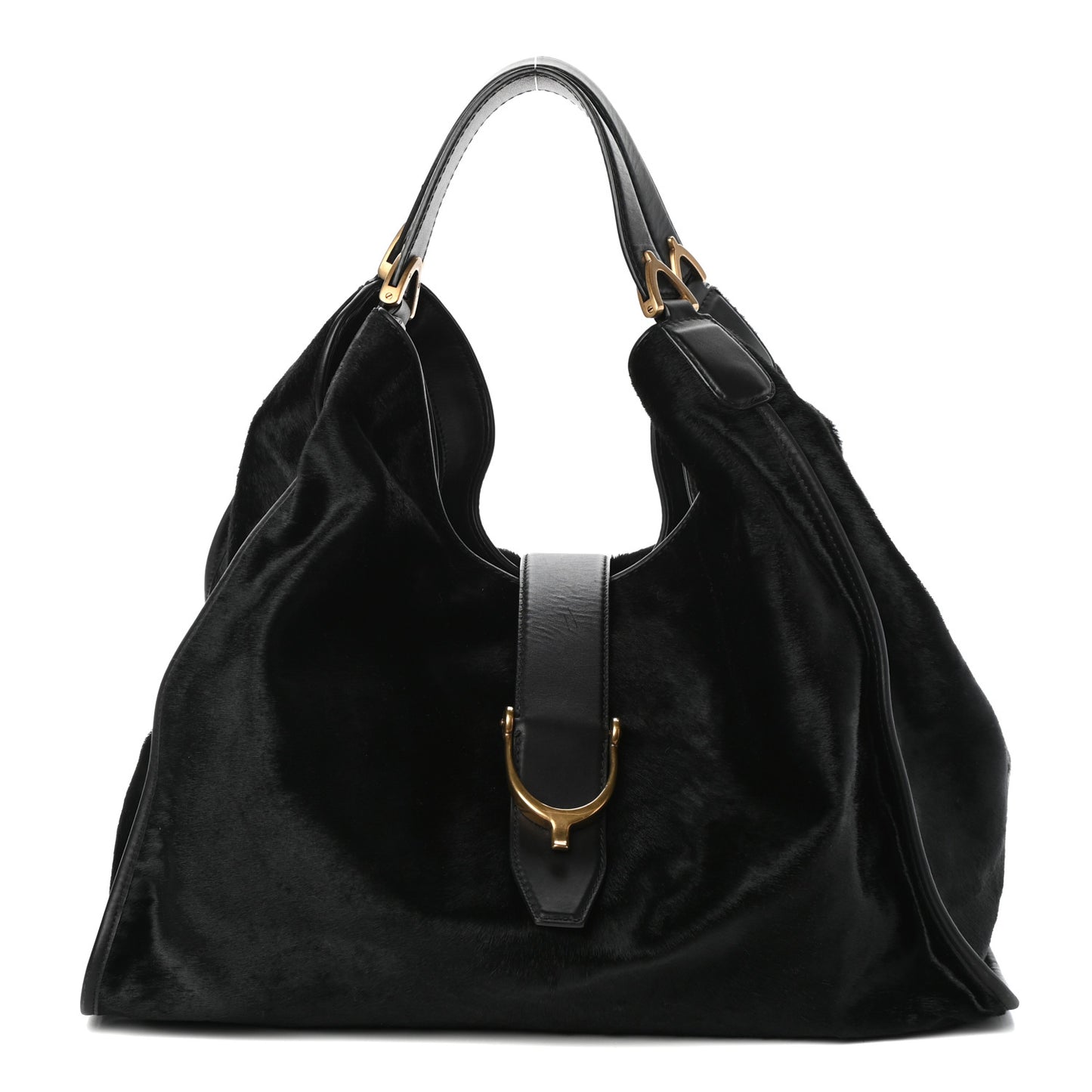 Calf Hair Large Soft Stirrup Shoulder Bag