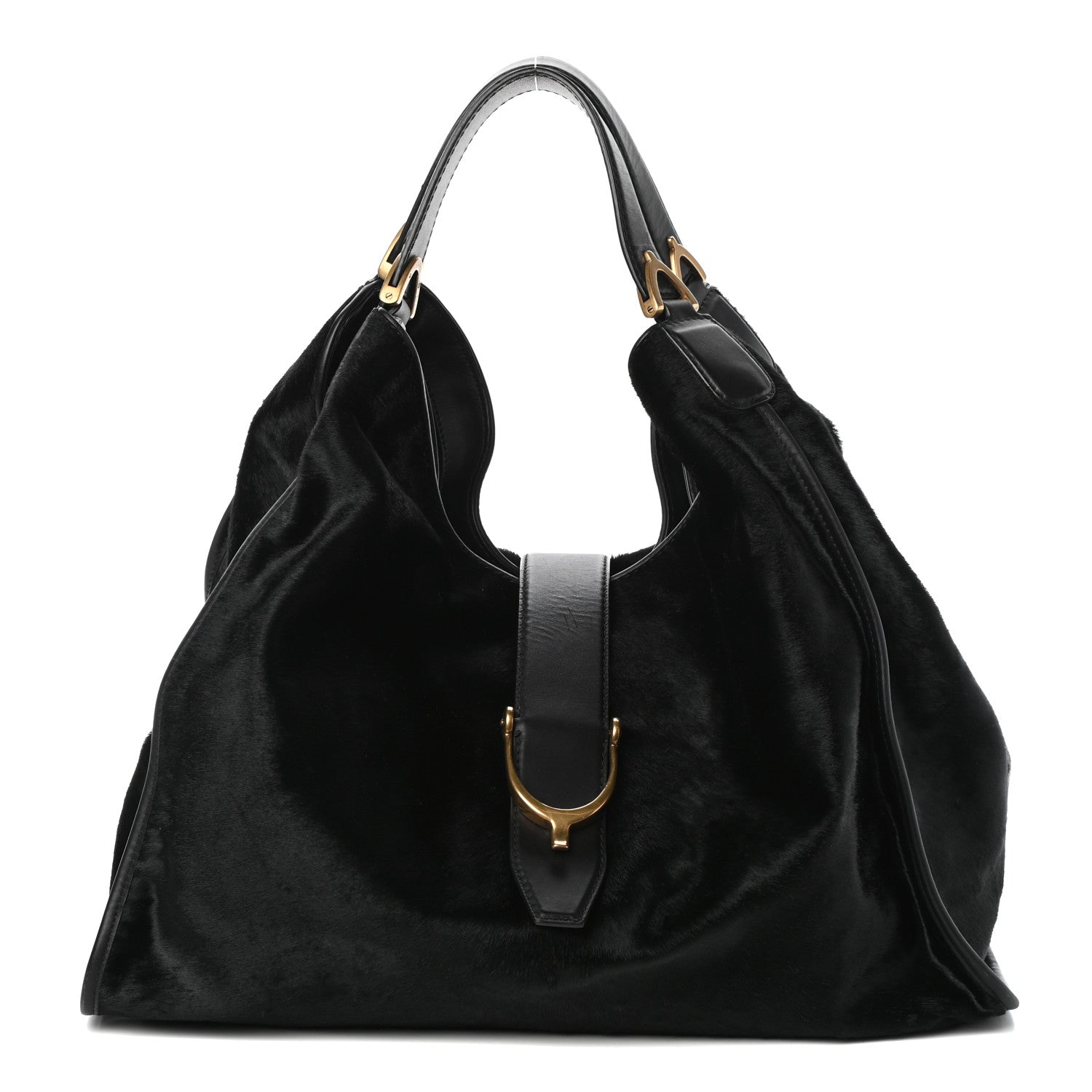 Gucci Calf Hair Large Soft Stirrup Shoulder Bag 1 of 9
