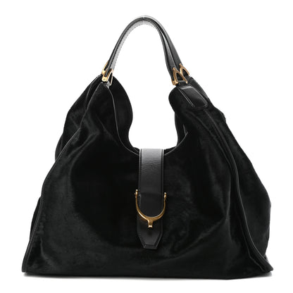 Gucci Calf Hair Large Soft Stirrup Shoulder Bag 1 of 9
