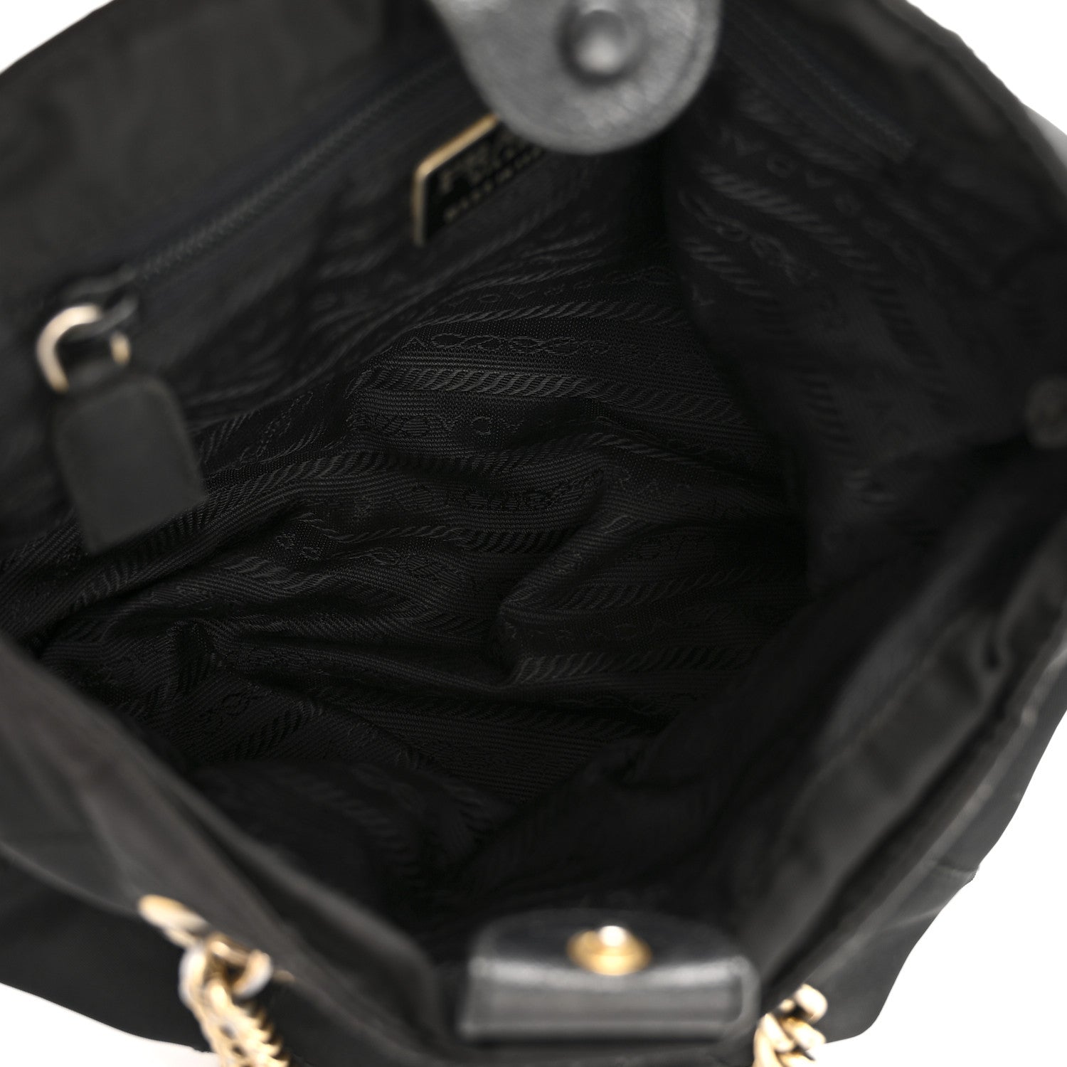Prada Tessuto Nylon Chain Shoulder Bag Black 5 of 13