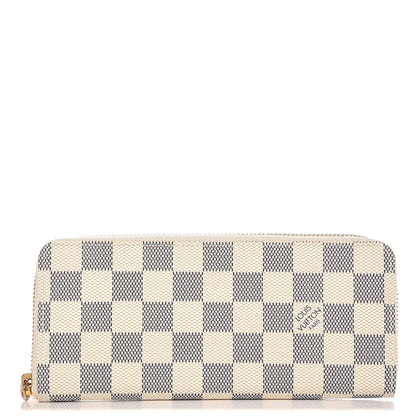 Louis Vuitton Damier Azur Clemence Wallet Rose Ballerine 1 of 8