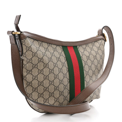 Gucci GG Supreme Monogram Web Small Ophidia Half Moon Hobo Brown 3 of 10