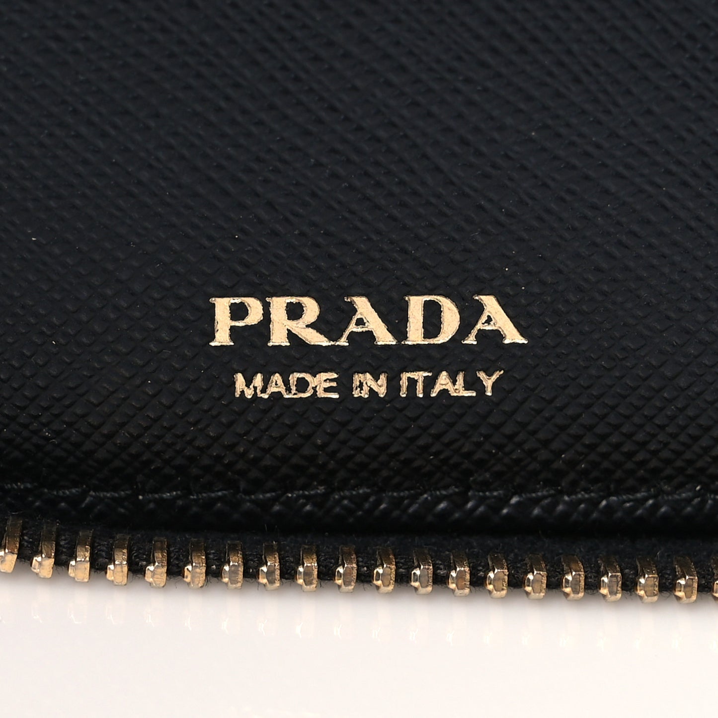 Saffiano Metal Zip Around Wallet Black
